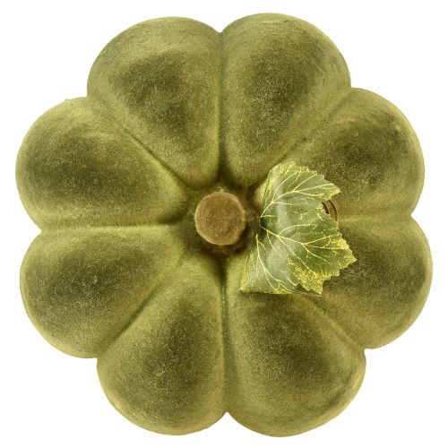 Artikel Græskar dekoration flocked 20cm græskar grøn fløjl look 2 stk