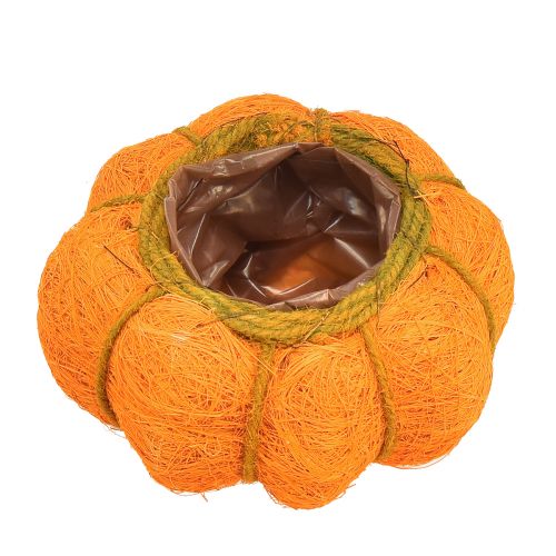 Artikel Græskarplantepotte orange/gul-grøn af sisal Ø15cm H9cm