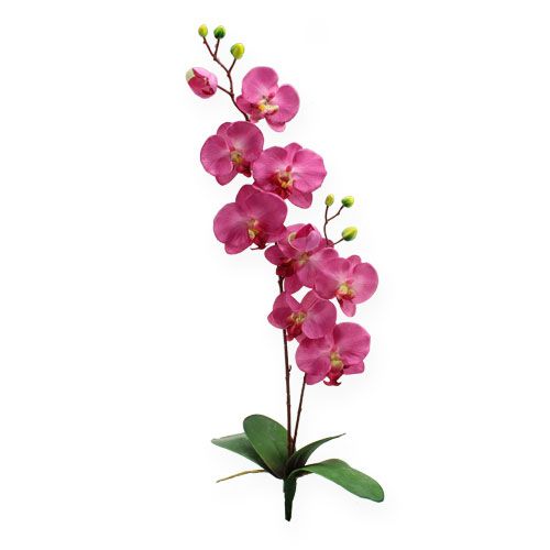 Kunstig orkidé med blade Pink 68cm