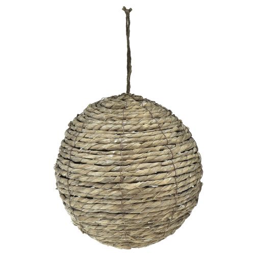 Artikel Kugle til ophængning af halmkugle grå vasket Ø25cm