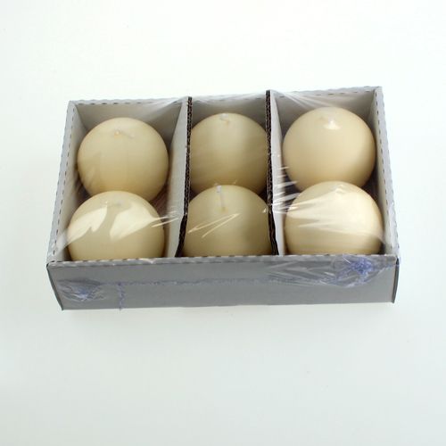 Floristik24 Kuglelys 80mm creme 6 stk