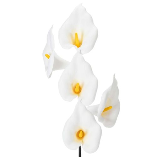 Artikel Kunstig calla med gul støvdrager, dekorative blomster, 35 cm, 10 stk.