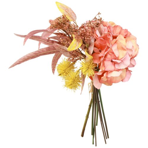 Floristik24 Kunstig blomsterbuket hortensia rose eucalyptus L33cm