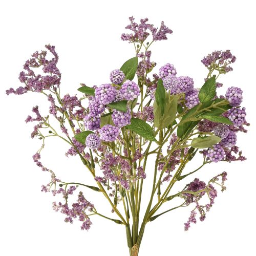 Floristik24 Kunstig blomsterbuket silkeblomster bærgren lilla 51cm