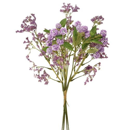 Artikel Kunstig blomsterbuket silkeblomster bærgren lilla 51cm