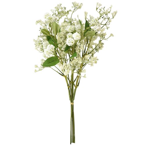 Artikel Kunstig blomsterbuket silkeblomster bærgren hvid 48cm
