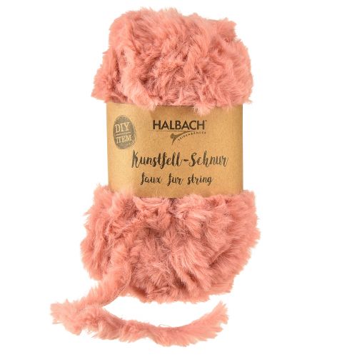 Floristik24 Imiteret pelssnor pink ledning dekorativ ledning lavet af kunstpels 50g 30m