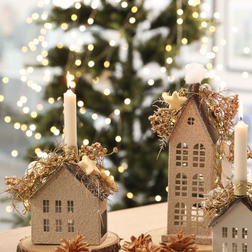 Kunstige planter hør kunstigt guld Adventsdekoration 54cm 4 stk | Floristik24.dk