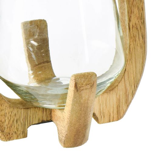 Artikel Lanterne træ glas lanterne stue dekoration Ø12cm H20cm