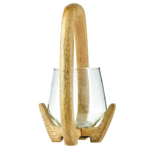Artikel Lanterne træ glas lanterne stue dekoration Ø12cm H20cm