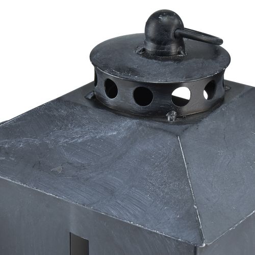 Artikel Lanternegravlys krydsvindue metal antikgrå 13 x 27cm