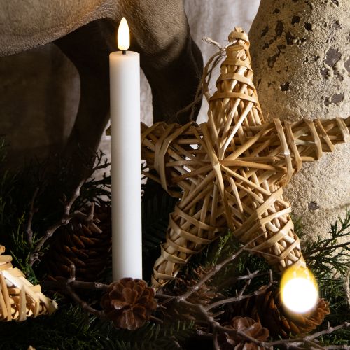 Artikel LED-lys Hvide koniske lys Voks Varm Hvid 24,5 cm 2 stk.