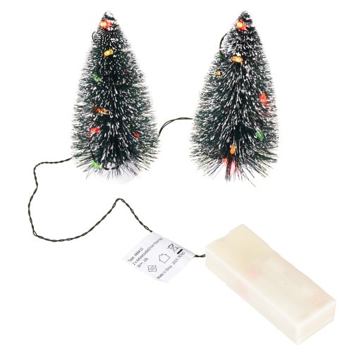 Artikel LED juletræ mini kunstigt til batteri 16 cm 2 stk.