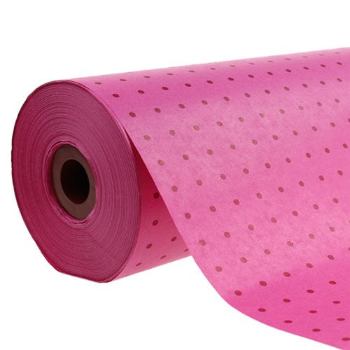 Manchetpapir 25cm 100m prikker pink