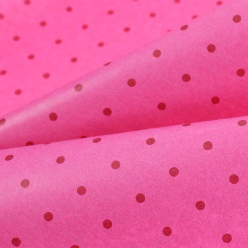 Artikel Manchetpapir 25cm 100m prikker pink