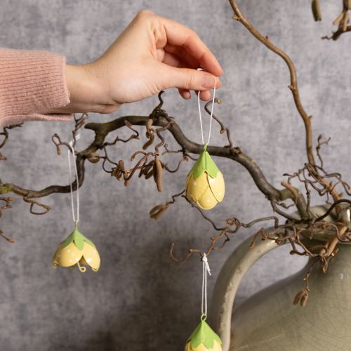 Artikel Metalhængende blomst til romantisk indendørs og udendørs dekoration, 6 cm, 6 stk.