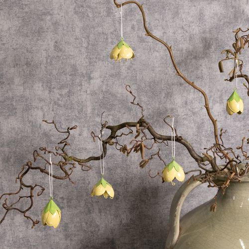 Artikel Metalhængende blomst til romantisk indendørs og udendørs dekoration, 6 cm, 6 stk.