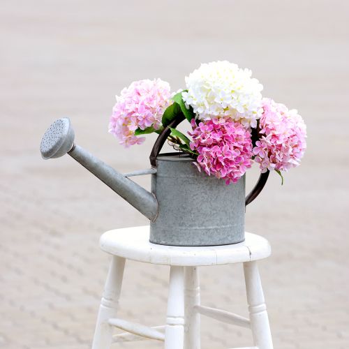 Artikel Metal vandkande, havedekoration vintage look sølvgrå L53cm H29cm