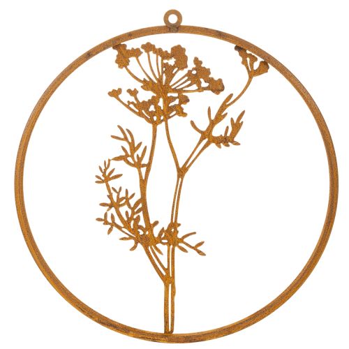 Metalring, rustent metal, dekorativ ring, vægdekoration, dildkvist, Ø38 cm | Floristik24.dk