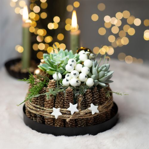 Floristik24 Metalbakke rund lysbakke sort Ø20cm H2,5cm 2stk
