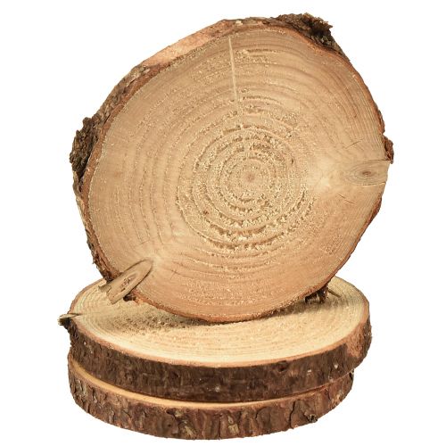Artikel Mini træskive med bark naturtræ dekoration Ø8-9cm 9stk