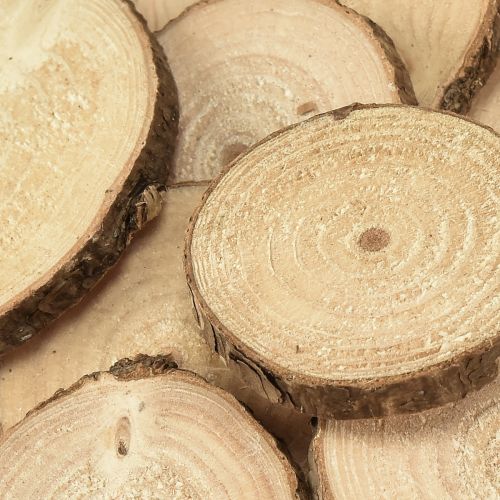 Artikel Mini træskiver dekorative træskiver natur Ø3-6cm 600g