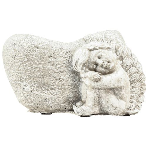 Artikel Mini planteskål grav engel engel grå plantehjerte 16×12cm H9,5cm