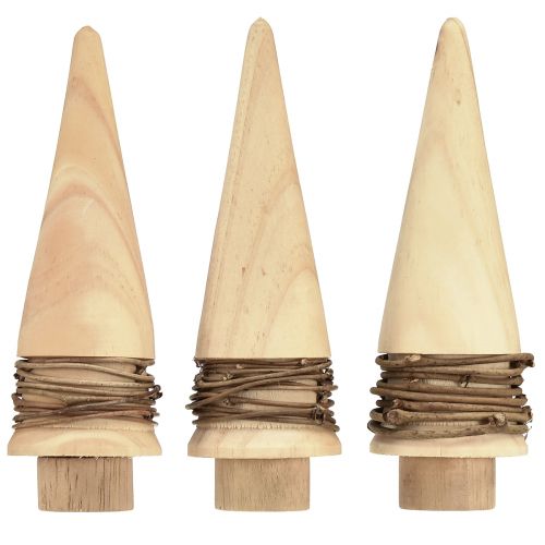 Artikel Mini juletræ træ dekoration naturlig bordpynt H13,5cm 3 stk