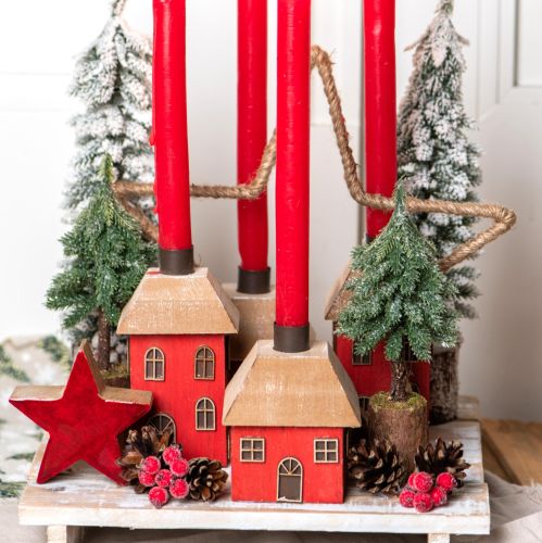 Artikel Mini juletræ træfod grøn hvid Ø8cm H18cm 3stk
