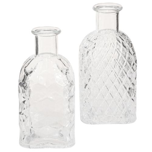 Floristik24 Minivaser firkantede glas dekorative flasker H13cm 4 stk