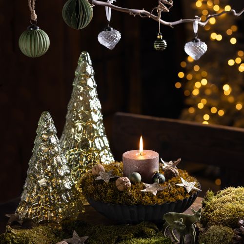 Floristik24 Mini juletræ med LED-belysning grøn guld 28 cm