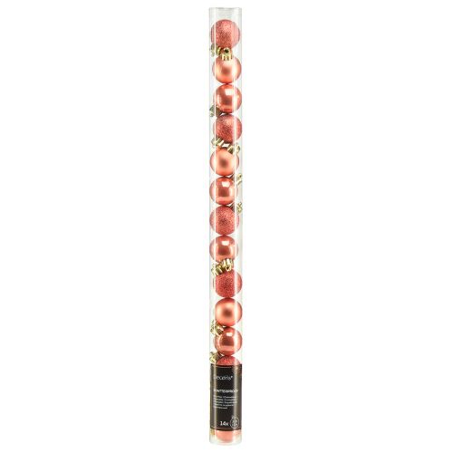 Artikel Mini juletræskugler orange brudsikre Ø3cm 14stk