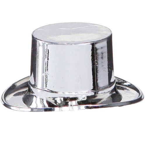 Floristik24 Mini cylinder, nytårsaften scatter dekoration, bordpynt til nytår sølv H2,5cm L5cm 9 stk.