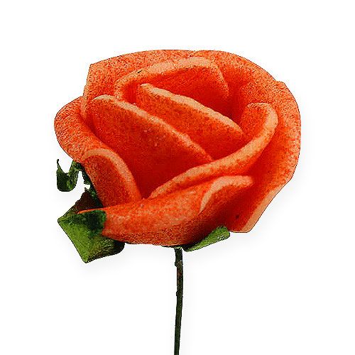 Floristik24 Mini skumroser Ø 1,5cm orange 72 stk