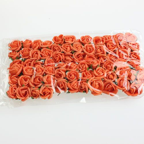 Floristik24 Mini skumroser Ø 1,5cm orange 72 stk
