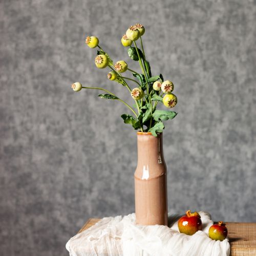 Artikel Kunstig valmuedekorationsbuket, realistiske blomster til boligtilbehør, 61 cm, 3 stk.