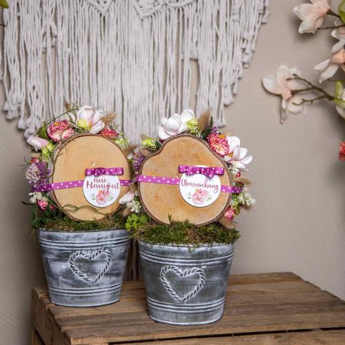 Floristik24 Urtepotte shabby chic plantekasse metalhjerte Ø17cm H13,5cm