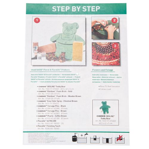 Artikel Blomsterskumbamsefigur med stativ, 48,5 cm x 42 cm, H5 cm, 1 stk.