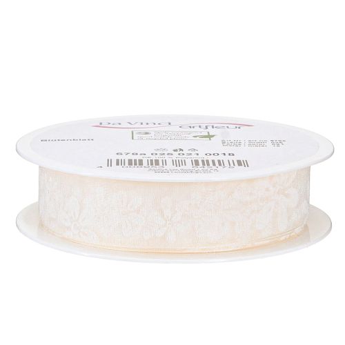 Artikel Organza bånd blomster gave bånd creme 25mm 18m