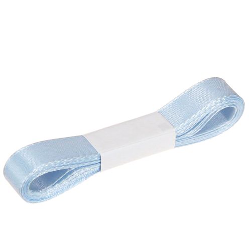 Artikel Dekorativt gavebånd lyseblåt bånd blå selvedge 15mm 3m 10 stk