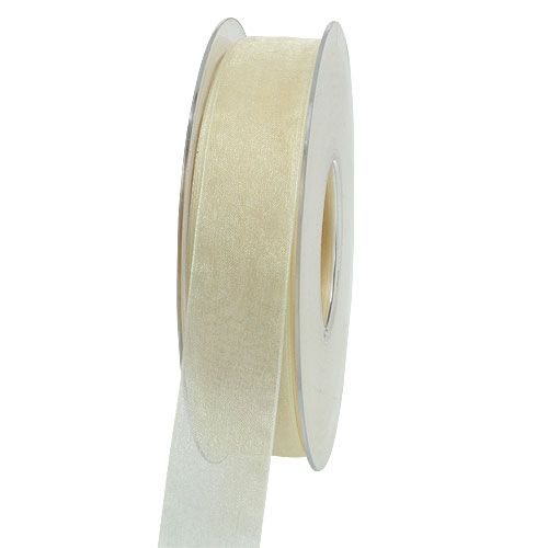 Artikel Organza bånd med selvage 2,5 cm 50m creme