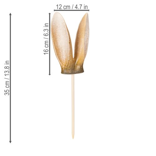 Artikel Påskepynt, kaninører, nostalgiske havepæle til haveforskønnelse i påsken, 35 cm, 2 stk.