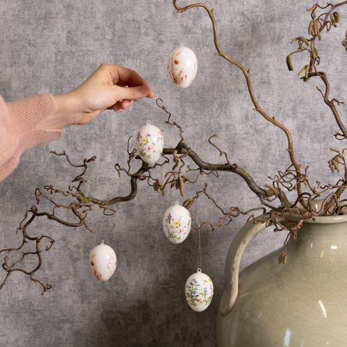 Artikel Påskeæg med forårs- og blomstermotiver, påskedekoration af høj kvalitet, 6 cm, 6 stk.