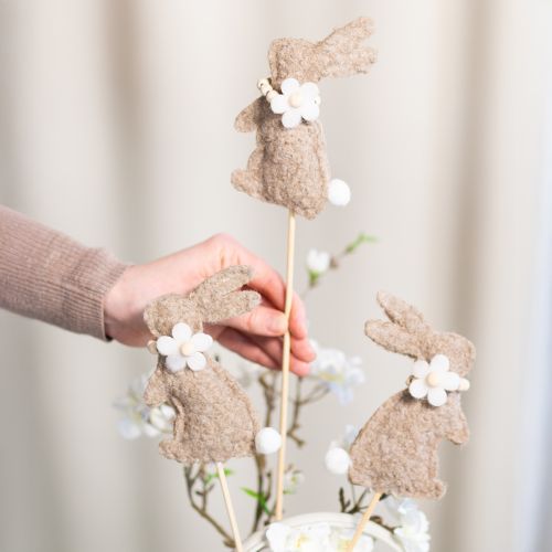 Artikel Påskehare-dekorationsfigur til forårsdekorationer og sæsonbestemte detaljer, 42 cm, 8 stk.