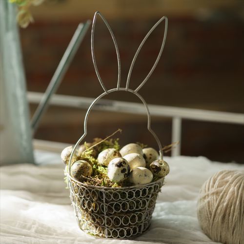Floristik24 Påskekurv trådkurv Påskehare Shabby Ø12cm H26,5cm