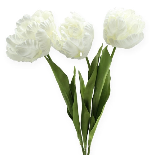 Floristik24 Dekorative tulipaner hvide 73 cm 3stk