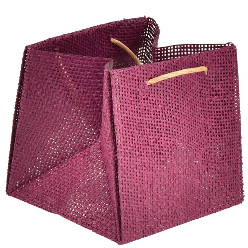 Artikel Papirgaveposer med hanke bordeaux pink 12x12cm 8 stk