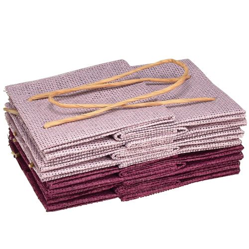 Artikel Papirgaveposer med hanke bordeaux pink 12x12cm 8 stk