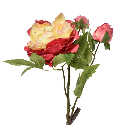 Artikel Pæoner Silkeblomster Kunstige Blomster Pink Gul 68cm