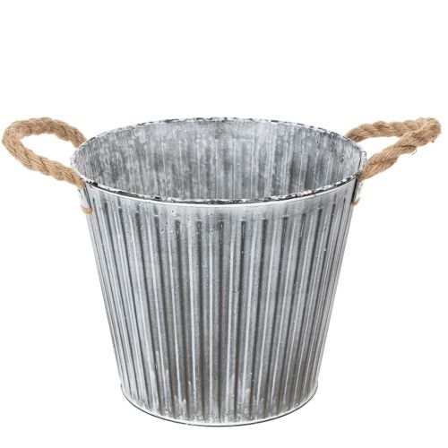 Artikel Plantepotte, dekorativ potte med håndtag, metalpotte til plantning Ø25,5 cm